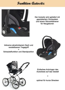 Kinderwagen Retro 3 In 1 „Roan Emma“ (E-73) – Sportsitz, Autositz Und Mega Zubehör -Babyprodukte Geschäft 024d30a401222e68b7840f85b0566f03