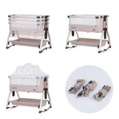 Chipolino Beistellbett Baby Boss Matratze, Moskitonetz, Schaukelfunktion, Räder Beige -Babyprodukte Geschäft 03236fadca723456a74b5aa6f53d0bf8