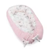 Babynest Neugeborene Nestchen Baby 90x50 Cm - Kokon Handmade Zweiseitig Aus Baumwolle Waffel Mit Babynestchen Wilde Rose Rosa