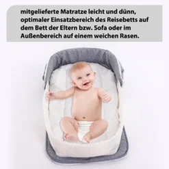 JOYCUTE - 2 In 1 Babynest, Reisebett Bzw. Reisetasche, Faltbare Krippe, Nestchen, Grau -Babyprodukte Geschäft 066ad0eac3879e44e90b51c8cc648077