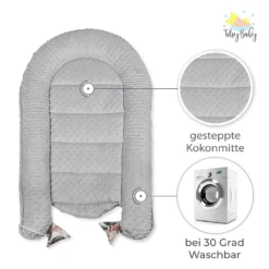 Warmes Nestchen Baby 90x50 Cm - Kuschelnest Neugeborene Nestchen Winter / Herbst Kokon Babynest Wilde Rose Grau -Babyprodukte Geschäft 0717da53005c67ecd3858aec14a519c0