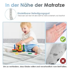 Wolketon Bettgitter Verwendung Mit Boxspringbett Bettschutzgitter Kinderbettgitter Babybettgitter Gitter Kinderbet Klappbar Tragbar Faltbar 200x 80cm -Babyprodukte Geschäft 079f1ec676d6f78550a462d0aeff8692