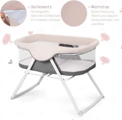 COSTWAY Stubenwagen Beistellbett Baby Babywiege Reisebett Schaukelwiege Mit Transporttasche Und Matratze Faltbar Klappbar Tragbar (grau) 10 COSTWAY Stubenwagen Beistellbett Baby Babywiege Reisebett Schaukelwiege Mit Transporttasche Und Matratze Faltbar Klappbar Tragbar (grau) -Babyprodukte Geschäft 07d3b537aeb9d702678da298bdd6ccdc