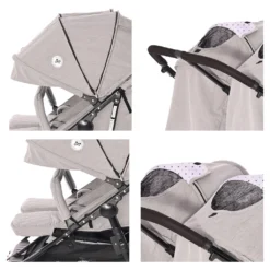 Lorelli Zwillingskinderwagen Duo Klappbar Verstellbar Fußabdeckung Wickeltasche Grau Weiss -Babyprodukte Geschäft 07fecffecee172c3387325fdcc27fb3c