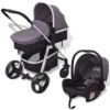 VidaXL 3-in-1 Kinderwagen Aluminium Grau Und Schwarz