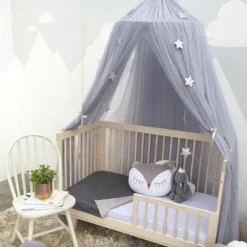 Kinderzimmer Kuppelnetz Gaze Zelt Bettnetz, Moskitonetz, Grau, Mit Leuchtenden Lichterketten -Babyprodukte Geschäft 0d167397b5fb1223d9f7314d7ab4b567