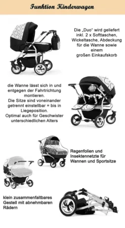 Zwillingskinderwagen „Duo“ 4 In 1 – Sportsitz, Autositz, Iso Bases, Zubehör 10 Zwillingskinderwagen „Duo“ 4 In 1 – Sportsitz, Autositz, Iso Bases, Zubehör -Babyprodukte Geschäft 102ac3024fd4575bc41b4c8141f2a13b