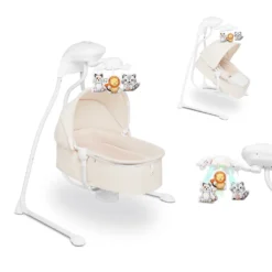 Lionelo Henny Baby Wippe Babyschaukel Elektrisch Mit Liegefunktion 10 Melodien Karussell Moskitonetz Weiß -Babyprodukte Geschäft 133ea583be27107ddb7d05a0a2f8a7ee