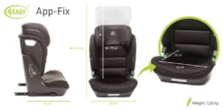 Kindersitz APP-FIX 100-150CM I-SIZE 15-36kg Norm ECE R129, 3 - 12 Jahre, Isofix Seitenprotektoren, Zusätzlicher Kopfschutz, Neigungsverstellung Farbe: Schwarz 16 Kindersitz APP-FIX 100-150CM I-SIZE 15-36kg Norm ECE R129, 3 - 12 Jahre, Isofix Seitenprotektoren, Zusätzlicher Kopfschutz, Neigungsverstellung Farbe: Schwarz -Babyprodukte Geschäft 13618c02d5a4f77d8934d20ad9313a93