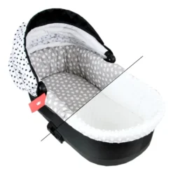 BABYLUX Nestchen Für Kinderwagen BABYWANNE Matratze 2Tlg Set W7. Weiß + Herzen