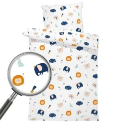 Baby Bettwäsche Set 90 X 120 Cm - Kinderbettwäsche Babybettwäsche Mit Kissenbezug 60x40 Aus Baumwolle Regenbogenmotiv