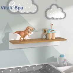 VitaliSpa Wandregal Hängeregal Ablageregal Malia Weiß Eiche Modern 70x20 Cm Kinderzimmer Regal Babyzimmerregal Kindermöbel Babymöbel Ablage Aufbewahrung -Babyprodukte Geschäft 163ef75d2fe8b0a393ca54ea197e3bcc