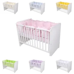 Lorelli Babybett-Nestchen 4-teilig Rundum, Babybett 120 X 60 Cm, 100% Baumwolle Rosa