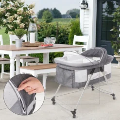 ONVAYA® Babyreisebett | Beistellbett Oder Babywiege Mit Matratze | Stubenwagen | Waschbarer Bezug | Bis 20kg | Höhenverstellbar & Zusammenklappbar -Babyprodukte Geschäft 1b5de755a4bb74fae24c074f55392ab9