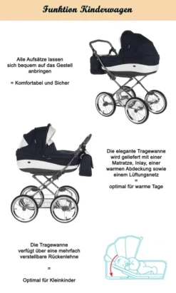 Kinderwagen Retro 3 In 1 „Roan Emma“ (E-73) – Sportsitz, Autositz Und Mega Zubehör -Babyprodukte Geschäft 1c17ab17f377b6550222d57b8039de98