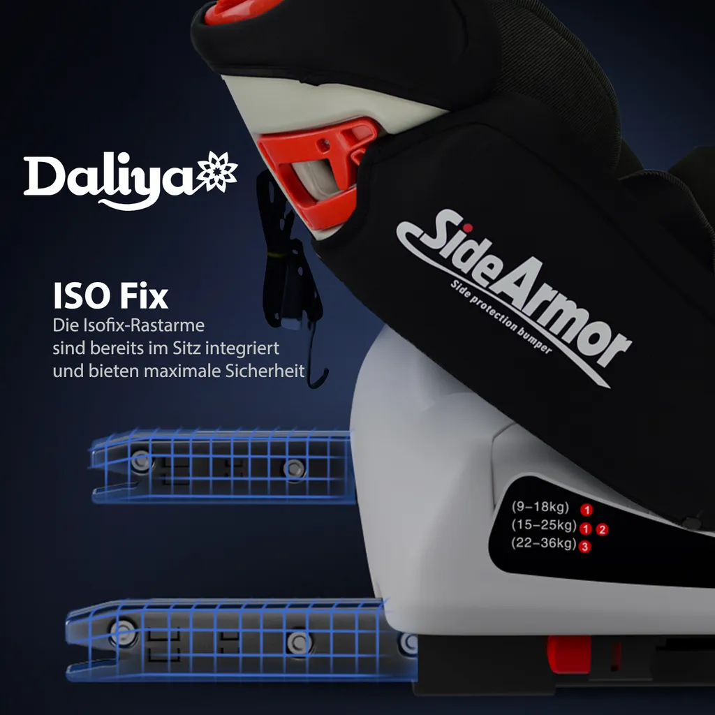Daliya® Sitorino Kinderautositz 0-36KG Schwarz, Mitwachsender Autositz, Kindersitz GR. 0+1+2+3, Isofix Fix, Top Tether, 5 Punkt Sicherheitsgurt, 2x Isofix Einbauhilfe…… 14 Daliya® Sitorino Kinderautositz 0-36KG Schwarz, Mitwachsender Autositz, Kindersitz GR. 0+1+2+3, Isofix Fix, Top Tether, 5 Punkt Sicherheitsgurt, 2x Isofix Einbauhilfe…… – Bild 14