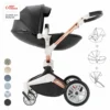 Daliya® TURNIYO 360° Premium 3in1 Kinderwagen Mit Sportsitz, Babywanne & Babyschale Buggy Kombikinderwagen (Schwarz)