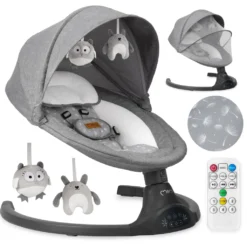 Babywippe Baby Schaukelstuhl Mit 5 Schwingungsamplituden Musik Timing Und Bluetoothfunktion Momi LAMI