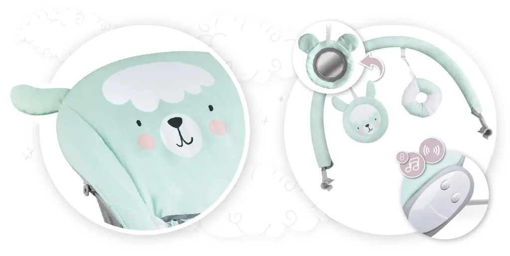 Babywippe Mit Musik Und Vibration Babywiege Schaukelwippe MoMi GLOSSY Lama 4 Babywippe Mit Musik Und Vibration Babywiege Schaukelwippe MoMi GLOSSY Lama – Bild 4