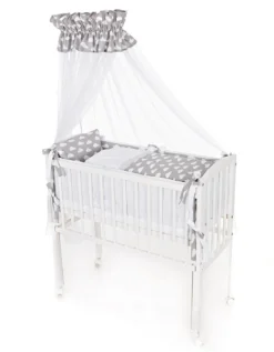 Beistellbett Komplett Set 90 × 40 Weiß Wolken Grau Höhenverstellbar -Babyprodukte Geschäft 1fad367b0ac47237be493d0077e50121