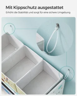 SONGMICS Kinderzimmer-Regal, Kinderregal ,Spielzeugregal Mit 7 Aufbewahrungsboxen Aus Vliesstoff, Bücherregal Kinder, Kinder-Regal Für Spielzeug, Spielzeug-Organizer, 29,5 X 62,5 X 60 Cm, Weiß GKR034W01 -Babyprodukte Geschäft 21ea41265ceaa3c5e43bbab6fd2f403f