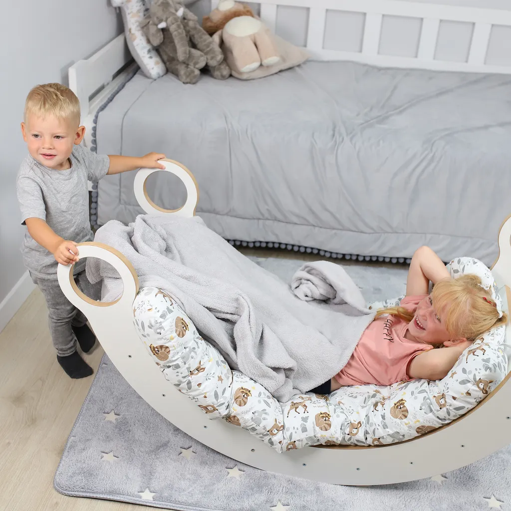 Bodenkissen Groß 60x120 Cm - Sitzkissen Kinder Boden Spielmatte Baby Bodenmatratze Kinderzimmer Hirsch Mit Bären 5 Bodenkissen Groß 60x120 Cm - Sitzkissen Kinder Boden Spielmatte Baby Bodenmatratze Kinderzimmer Hirsch Mit Bären – Bild 5