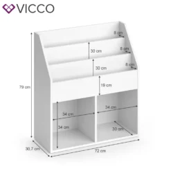 Vicco Kinderregal Luigi Weiß 72 X 79 X 30,7 Cm Holzwerkstoff -Babyprodukte Geschäft 2204e58e066d744ccb35bba10c7d0b98