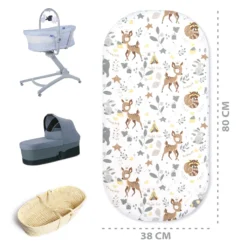 Spannbettlaken Kinderwagen Stubenwagen Beistellbett 38x80 Cm - Bettlaken Kinderwagen Matratzenbezug Baumwolle Matratzenschoner Hirsch -Babyprodukte Geschäft 2292fd4d41885cdef8e45e24e19fbc6c