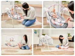 Lionelo Ruben Baby Wippe Babyschaukel Elektrisch Mit Liegefunktion Von 0 Bis 9 Kg Moskitonetz Kuscheltierbügel Dunkelgrau-Türkis -Babyprodukte Geschäft 23852237e311b7896e0b74a0ae3d6a8b