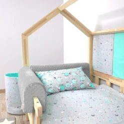 Bettkantenschutz Für Kinderbetten 90 Cm - Schutz Für Bettrahmen Kantenschutz Kinder Babybett Hellgrau Minky -Babyprodukte Geschäft 241e4f63679b82a1480222270ad69672