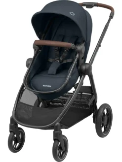 Maxi-Cosi Zelia 3 Kinderwagen Luxe 2in1, Wendesitz, Einhandklappbar, Incl Babywanne Geeignet Ab Geburt Bis Ca. 4 Jahre, 0-22 Kg, Essential Graphite - Grau