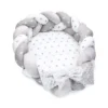 Babynest Neugeborene Nestchen Baby – Velvet Kuschelnest Mit Zopf Kissen Zerlegbares Set Zweiseitig Babynestchen Babybett 75X45, Sterne