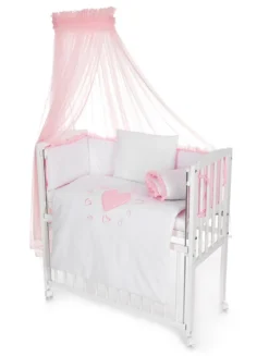 Herzen Rosa Mobiles Beistellbett 90x40 Mit Rollen Komplett -Babyprodukte Geschäft 294ef9aa92d4122d580242e8c1b6cf32