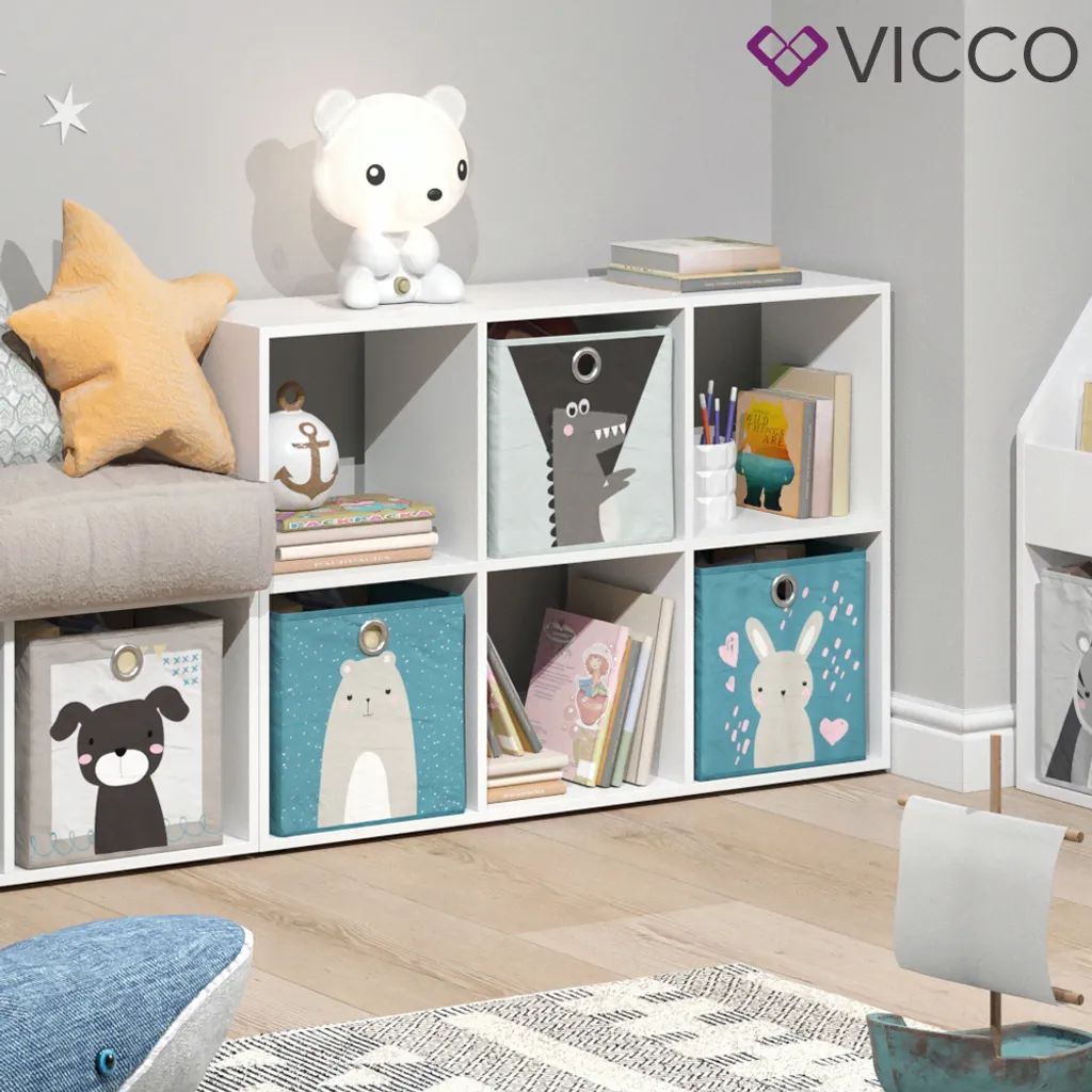 Vicco Raumteiler Weiß 107,2 X 72,6 X 29 Cm Holzwerkstoff Inkl. 6 Faltboxen 5 Vicco Raumteiler Weiß 107,2 X 72,6 X 29 Cm Holzwerkstoff Inkl. 6 Faltboxen – Bild 5