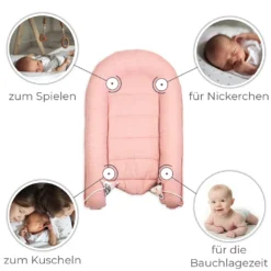 Babynest Neugeborene Nestchen Baby 90x50 Cm - Kokon Handmade Zweiseitig Aus Baumwolle Waffel Mit Babynestchen Wilde Rose Rosa -Babyprodukte Geschäft 2c56f93cc4fd6c7e982e4239a4e80ca6