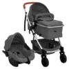VidaXL 3-in-1-Kinderwagen Dunkelgrau Aluminium