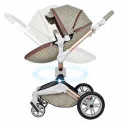 Daliya® TURNIYO 360° Premium 2in1 Kinderwagen Mit Sportsitz & Babywanne Buggy Kombikinderwagen (Braun Mit Motiv) -Babyprodukte Geschäft 35ce45cc626e385d03a8153459b78e31