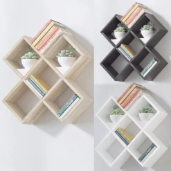 Paris Wandregal, CD Regal, DVD Regal, Bücherregal, Regal In Weiss, Schwarz, Sonoma Farbe , Farbe:Sonoma