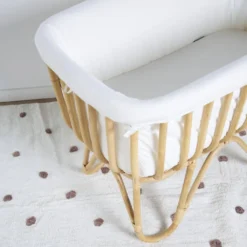 Childhome Wiege Rattan Rechteckig 90X50 + Matratze + Jersey Bezug Altweiss; Crratsqc -Babyprodukte Geschäft 381ac01b97dbad8132a7610048d4120e