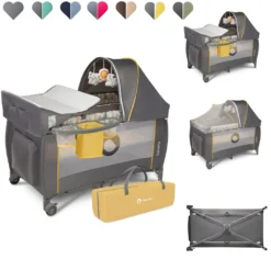 Lionelo Sven Plus In GELB Kinder Baby Reisebett Mit Wickeltisch Kinderbett Babybett Balachin Moskitonetz Urlaub Reise Laufstall Wickelauflage Spieluhr -Babyprodukte Geschäft 38aa801121a68cc5bda1bdefac4be6b4