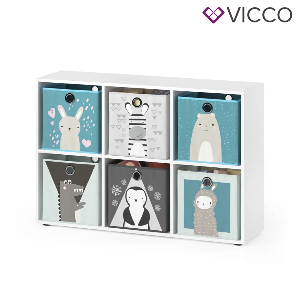 Vicco Raumteiler Weiß 107,2 X 72,6 X 29 Cm Holzwerkstoff Inkl. 6 Faltboxen 2 Vicco Raumteiler Weiß 107,2 X 72,6 X 29 Cm Holzwerkstoff Inkl. 6 Faltboxen – Bild 2