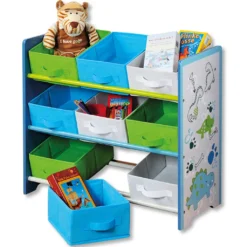 Kesper Kinderaufbewahrungsregal Mit Textilkörben Motiv: "Dino" 1772513