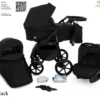 GaGaDumi Boston 3 In 1 Kombikinderwagen Kinderwagen Babyschale Buggy Autositz Carlo Komplettset, Hergestellt In Der EU (B5-Schwarz)