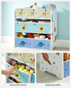 SONGMICS Kinderzimmer-Regal, Kinderregal ,Spielzeugregal Mit 7 Aufbewahrungsboxen Aus Vliesstoff, Bücherregal Kinder, Kinder-Regal Für Spielzeug, Spielzeug-Organizer, 29,5 X 62,5 X 60 Cm, Weiß GKR034W01 -Babyprodukte Geschäft 415c0634d9bd1f7cf5f044e8483a47e0
