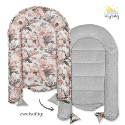 Warmes Nestchen Baby 90x50 Cm - Kuschelnest Neugeborene Nestchen Winter / Herbst Kokon Babynest Wilde Rose Grau -Babyprodukte Geschäft 429f1b9b3e323f5ce8a35885f21d5bc8
