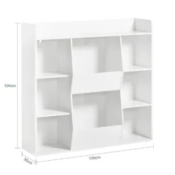 SoBuy KMB55-W Bücherregal Für Kinder Kinderregal Aufbewahrungsregal Mit 8 Offenen Fächern Spielzeugregal Standregal Kinderzimmer Möbel Weiß BHT Ca.: 106x104x30cm -Babyprodukte Geschäft 42a066f1200bdf84c5e30c0c8a5cee3c
