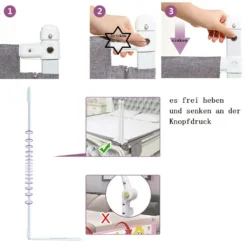 Zehnhase Bettgitter Bettschutzgitter Kinderbettgitter Babybettgitter 120 Cm, Grau, 1 Seite -Babyprodukte Geschäft 4320a435e03be65d1fe6a229d0c44fa1