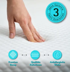 Alavya Home® Kindermatratze 80 X 160 Cm COZY Mit Bettlaken Kaltschaummatratze 160x80 Weiß - Inkl. Spannbettlaken -Babyprodukte Geschäft 43642c20cb08b623e4b10c1cf937bf1e