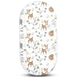 Spannbettlaken Kinderwagen Stubenwagen Beistellbett 38x80 Cm - Bettlaken Kinderwagen Matratzenbezug Baumwolle Matratzenschoner Hirsch