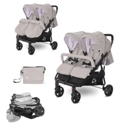 Lorelli Zwillingskinderwagen Duo Klappbar Verstellbar Fußabdeckung Wickeltasche Grau Weiss -Babyprodukte Geschäft 452023da6394a34ea2877f0822756128